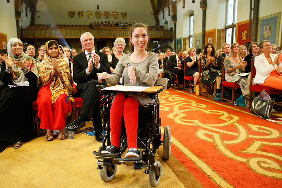 Chaeli Mycroft of South Africa won for her work to establish rights for children with disabilities.
