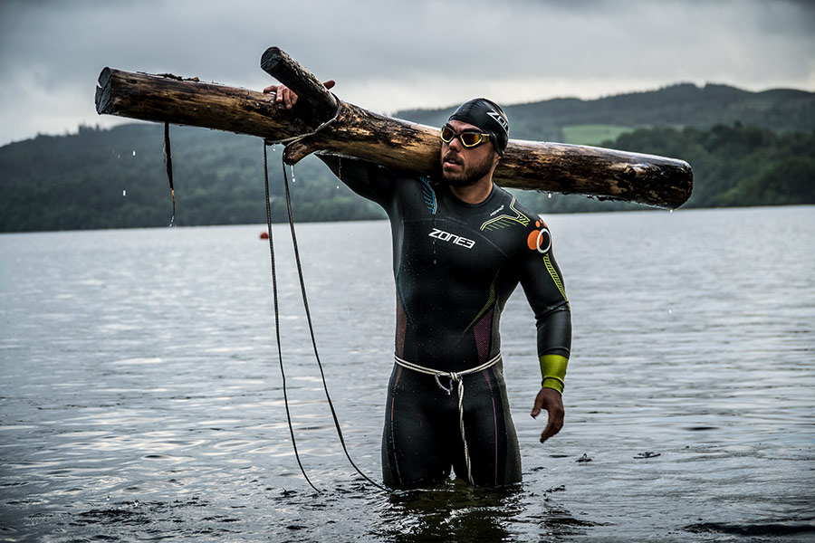 A 15,000 Calorie Diet, 45kg log and 100km shark-infested water swim